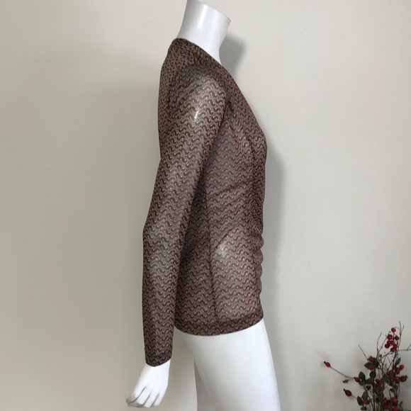 Sandwich V-Neck Pullover XS - Multi-Color Faux Wrap - Picture 7 of 8